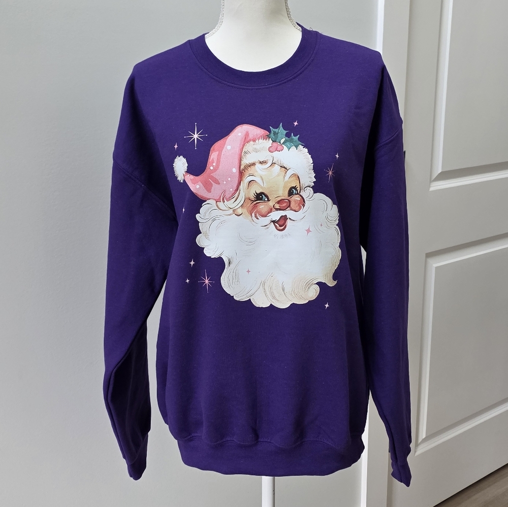 Gildan | Purple Vintage Santa Claus Sweatshirt
